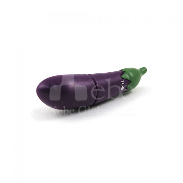 Eggplant shaped USB drive