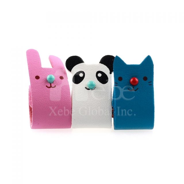 Animal leather cable organizer