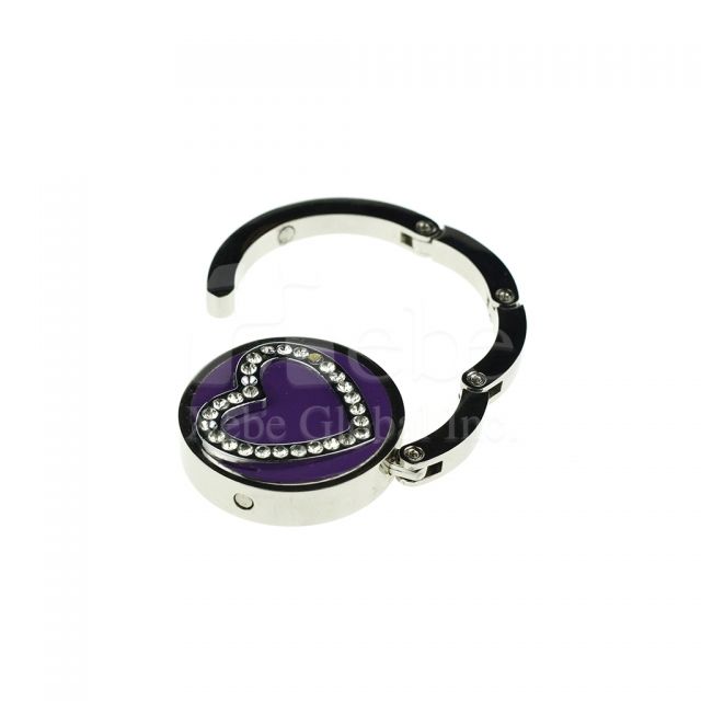 Heart shaped Rhinestone purse hook creative gifts