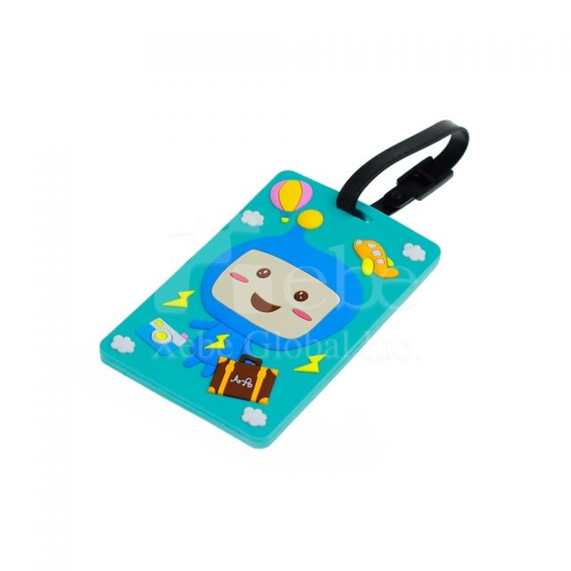 Two colors cartoon luggage tags soft capsule made