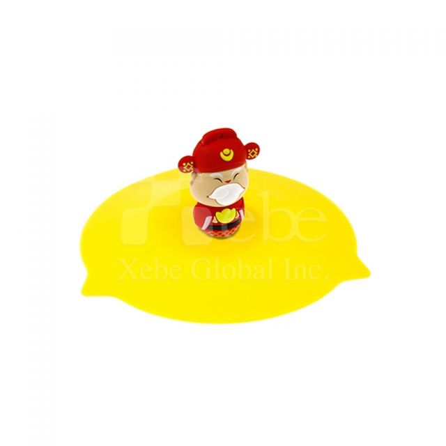 God of Wealth silicone mug lid Chinese new year gifts