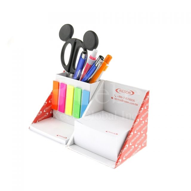 Foldable note cube with pen holder School commodity