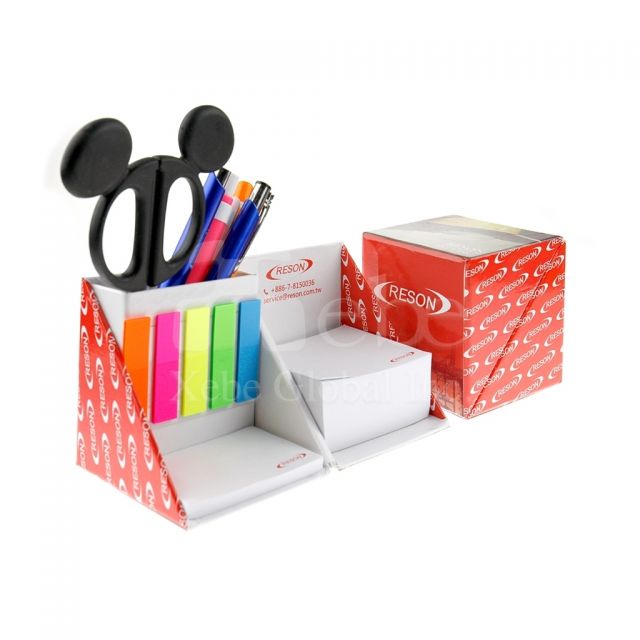 Foldable note cube with pen holder School commodity