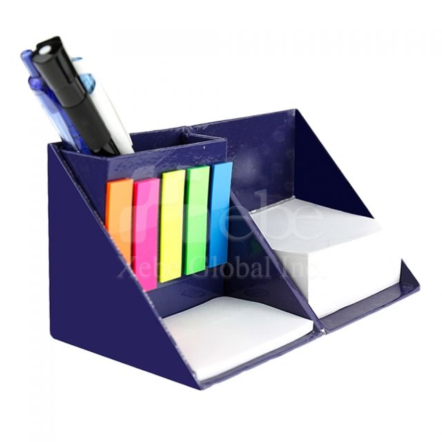 Foldable note cube with pen holder School commodity