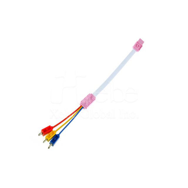 Colorful toy brick 3in1 charging cable