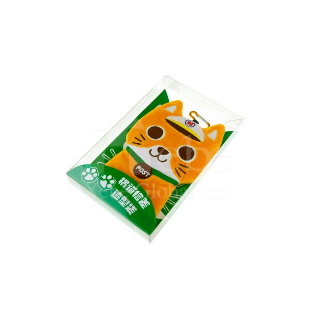 Custom flannel packing bag Orange cat shaped packing bag