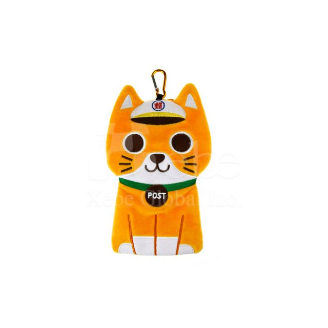 Custom flannel packing bag Orange cat shaped packing bag