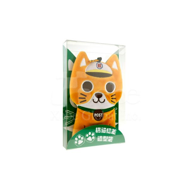 Custom flannel packing bag Orange cat shaped packing bag