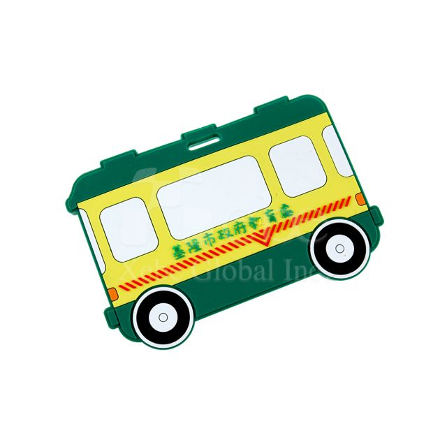School bus shaped luggage tags