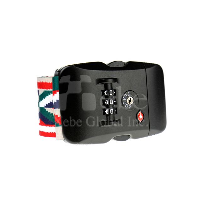 Line art TSA lock luggage belt