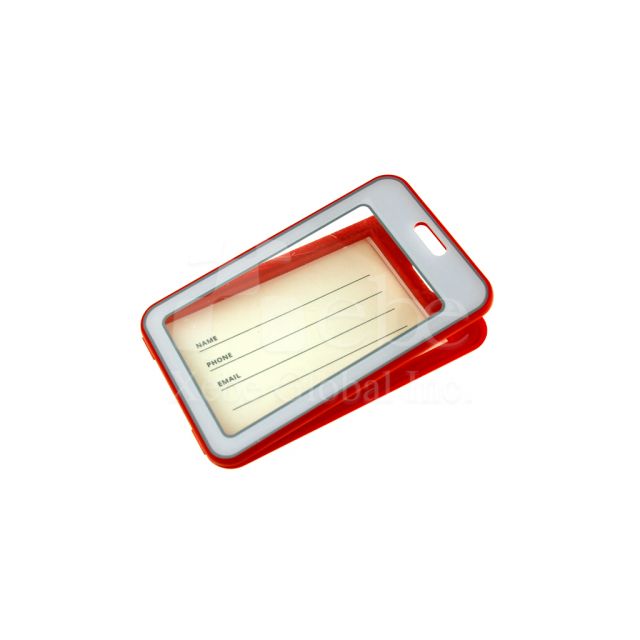 Red frame card holder