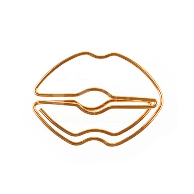 Gold pink lips shape Paperclip