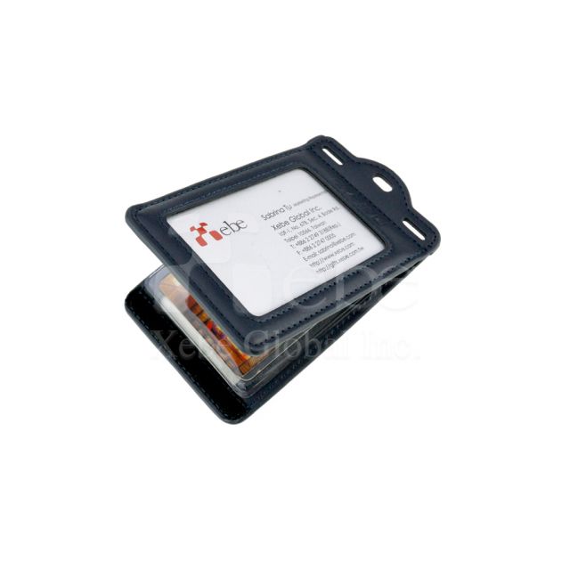 Dark blue business leather card holder