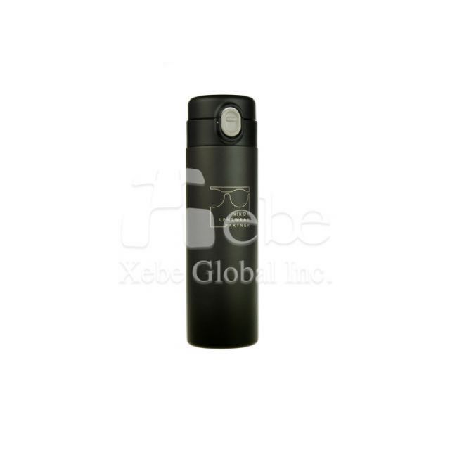Black leak proof one click open  stainless steel thermos