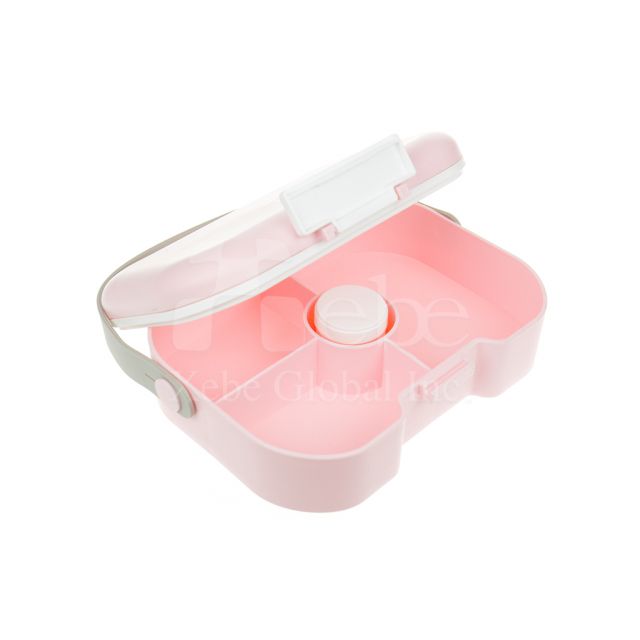 Customized three-compartment plastic lunch box