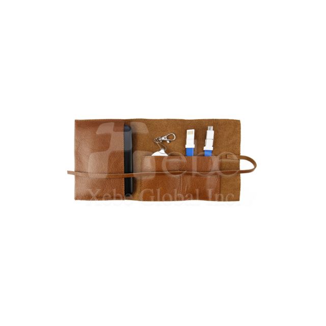 Soft leather electronic product packing organizer
