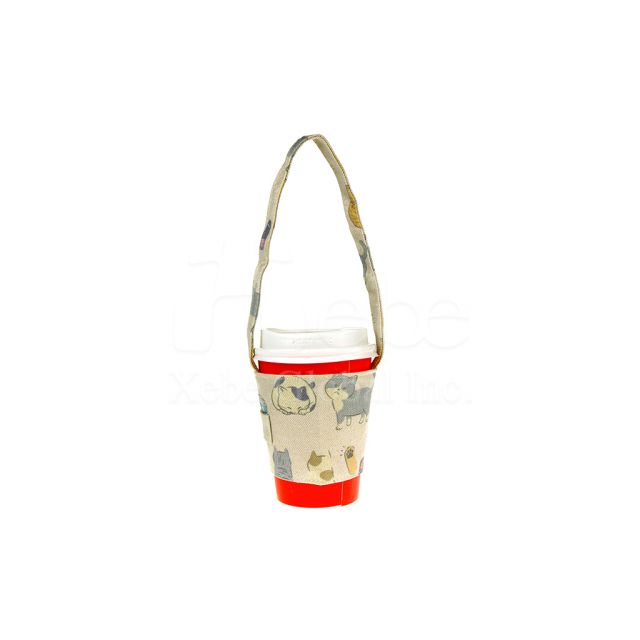 Full print cats cup sleeve bag