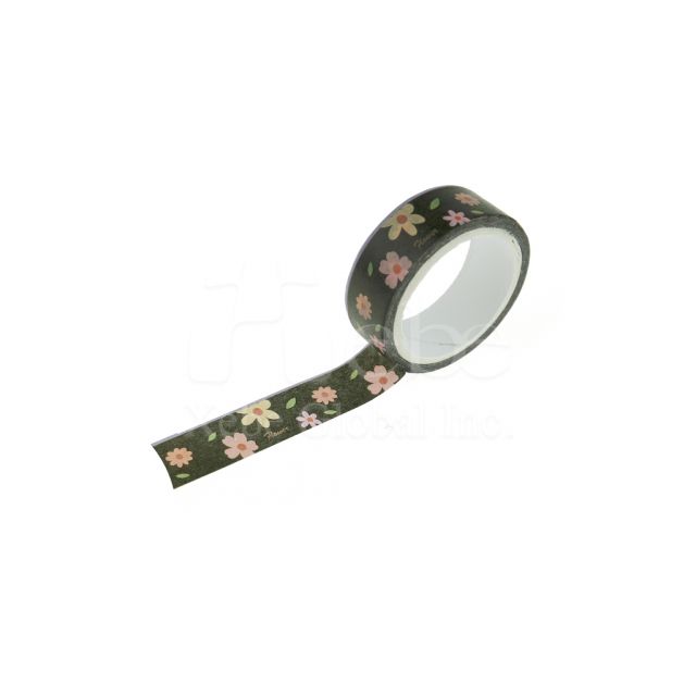 Black full print flowers washi tape