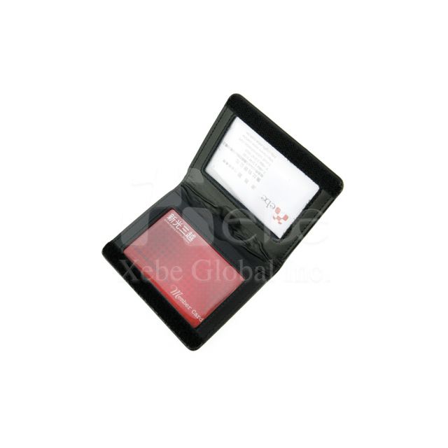 Classic black flip double sided card holder