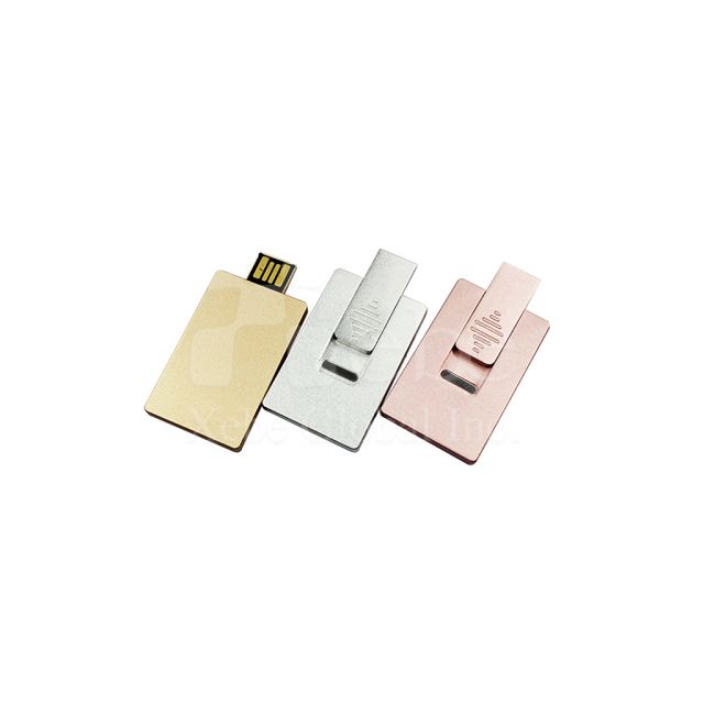 Glossy card shape metal USB