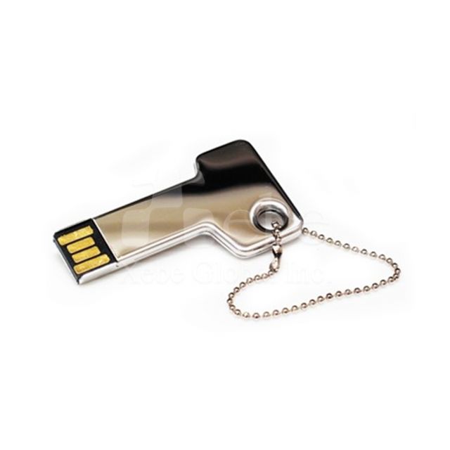 Metal silver key shape mini USB