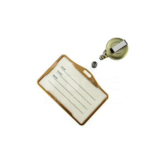 Glossy brown custom card holder