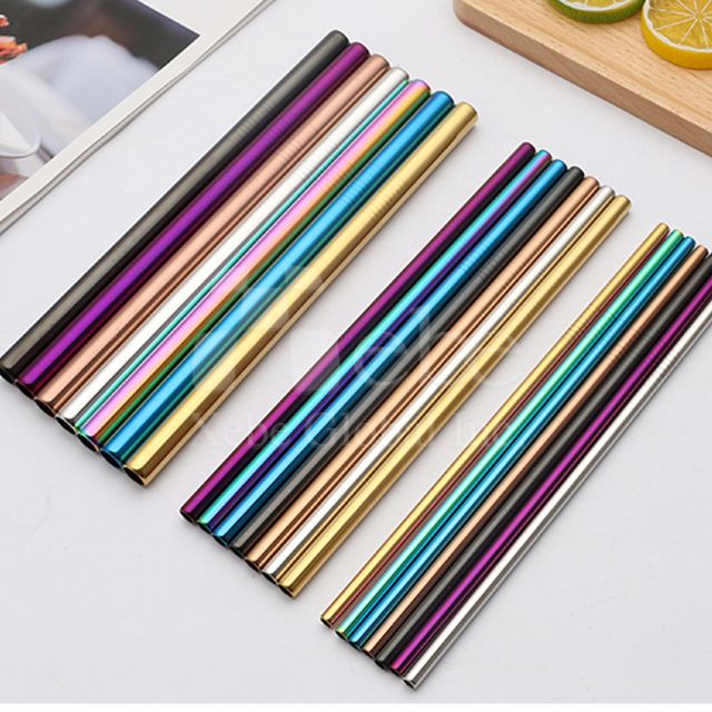 Pink tone wheat stalk metal straws eco friendly flatware