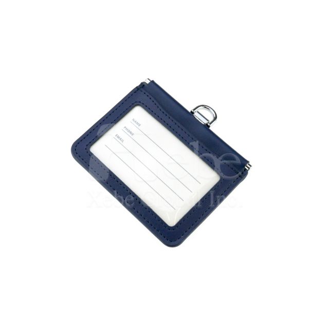 Navy blue horizontal custom card holder