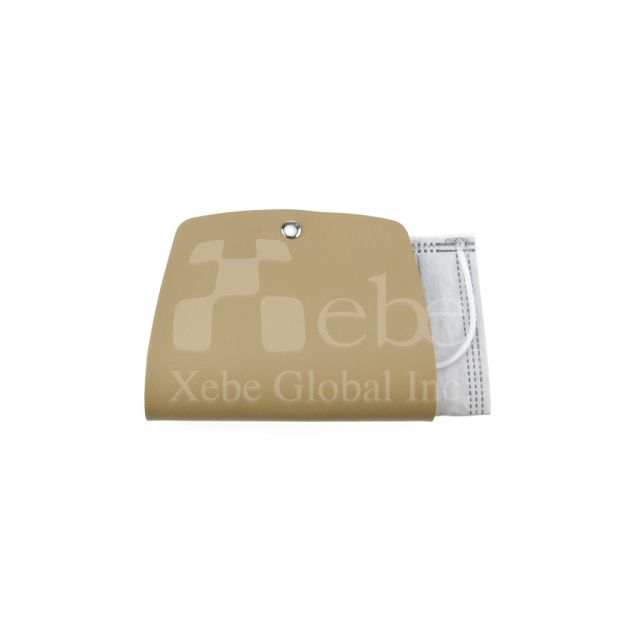 Wheat brown customized leather face mask packing organizer