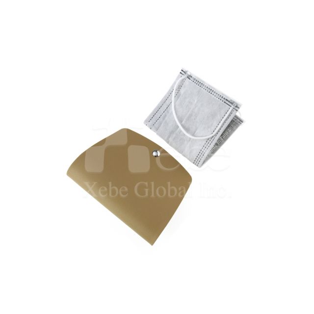 Wheat brown customized leather face mask packing organizer