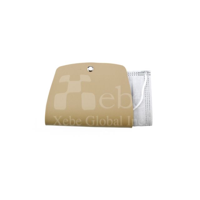 Wheat brown customized leather face mask packing organizer