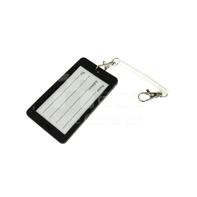 Simplistic black adjustable customized luggage tag