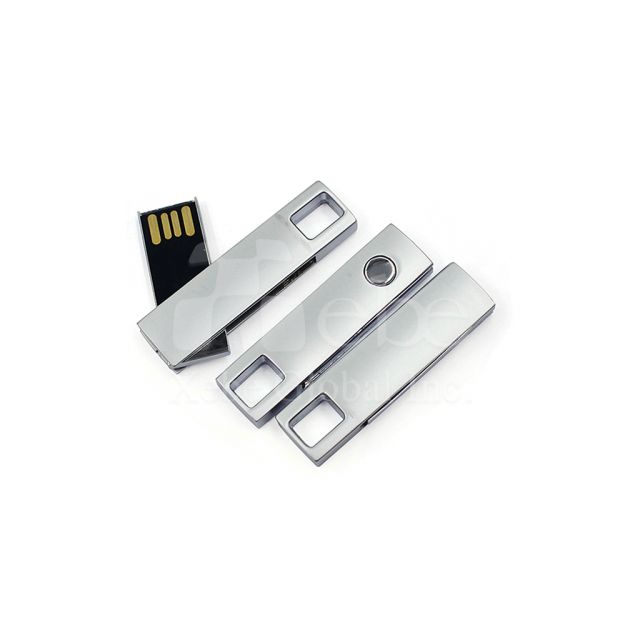 Silver white metal glossy USB