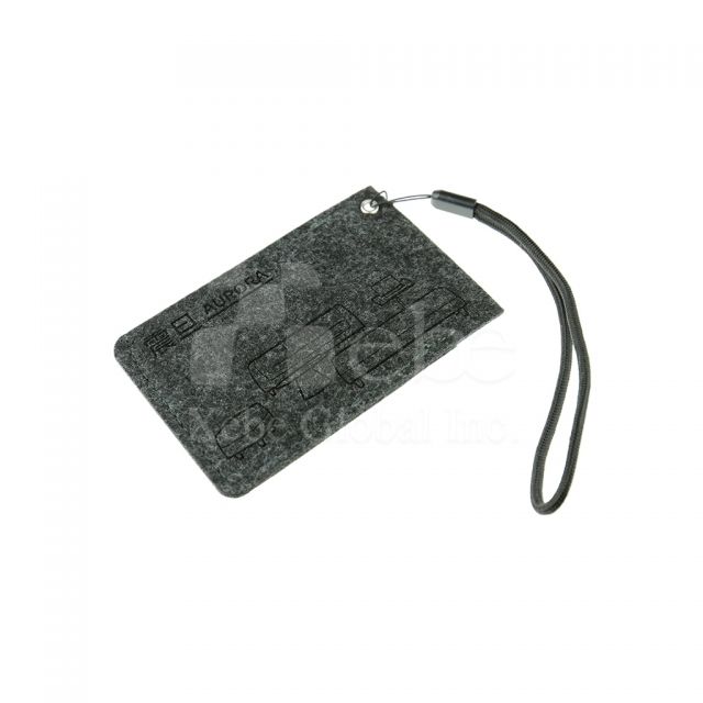 Gray felted wool corporate card holder Corporate giveaway ideas