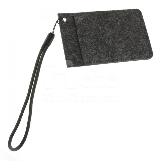 Gray felted wool corporate card holder Corporate giveaway ideas