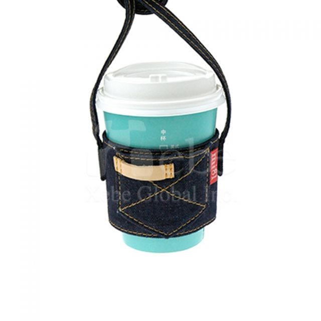 Denim Style Carry Bag for Cup Custom Cup Sleeve Bag