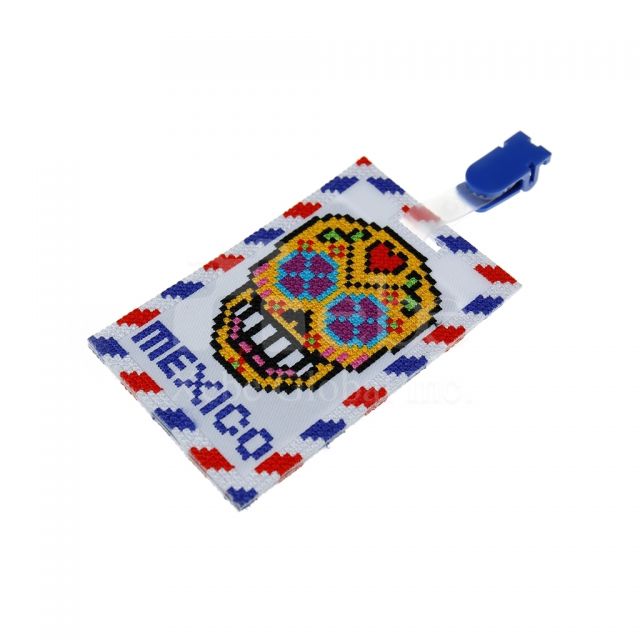 Skull electric embroidery card holder Gifts idea