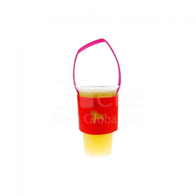Colorful Logo wool felting Custom Cup Sleeve Bag business promotional gifts