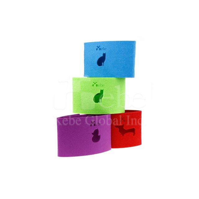 Colorful Logo wool felting Custom Cup Sleeve Bag business promotional gifts