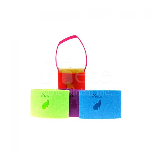 Colorful Logo wool felting Custom Cup Sleeve Bag business promotional gifts