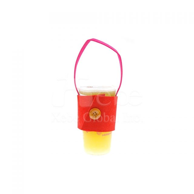 Colorful Logo wool felting Custom Cup Sleeve Bag business promotional gifts