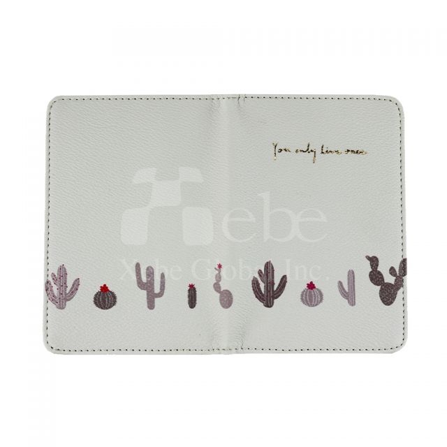 Cactus leather passport holder Creative gift