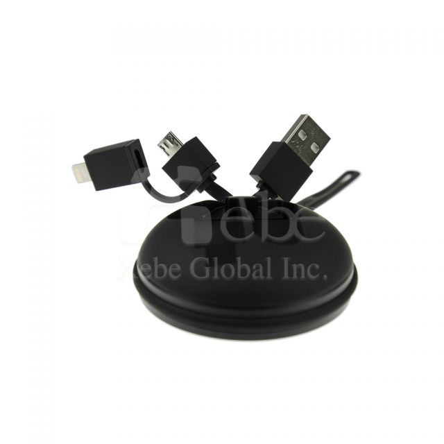 Two-in-one round USB cable