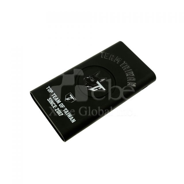 Luxurious black Qi Portable charger employee gifts