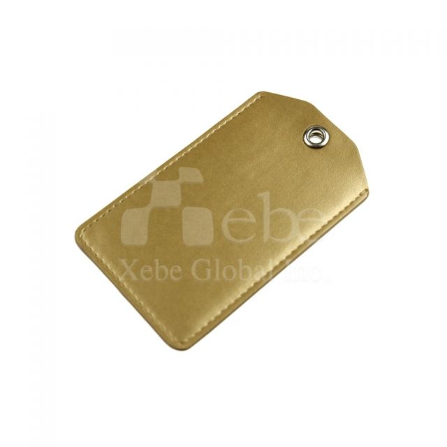 Champagne gold leather Luggage tag business gifts