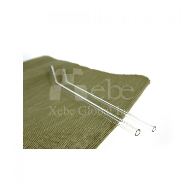 Bent glass straws Custom reusable straws 
