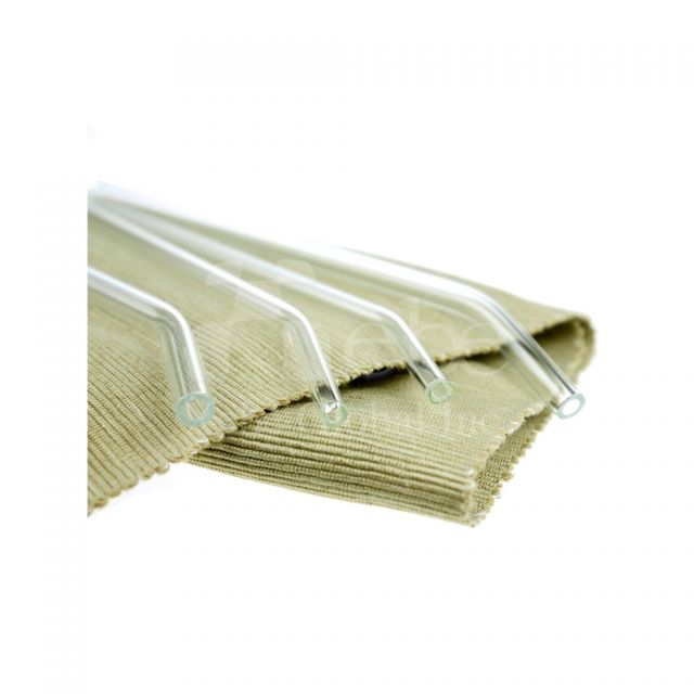 Bent glass straws Custom reusable straws 