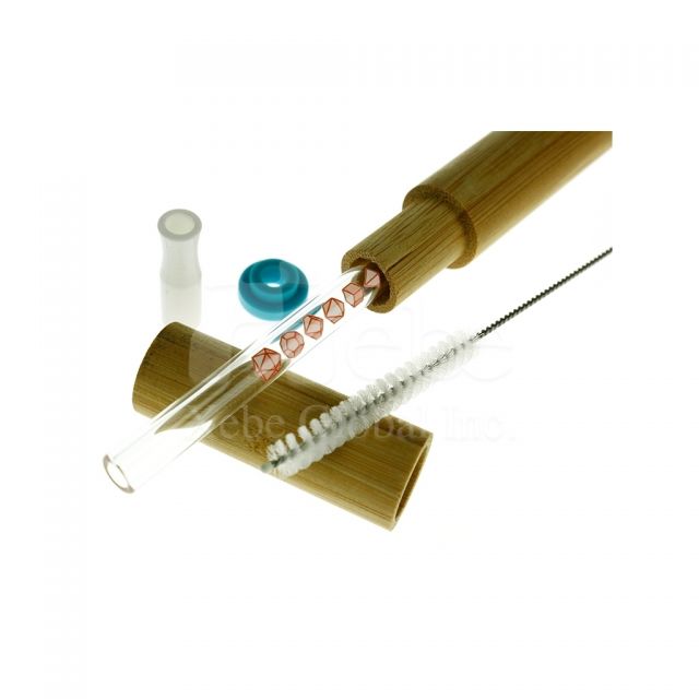Glass straw with picture customized glass straw 