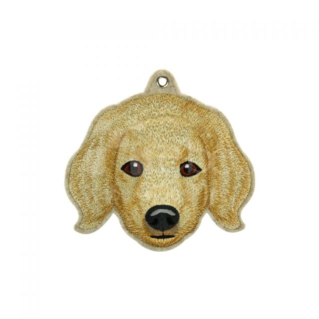 Embroidery Golden Retriever card holder Custom electric embroidery card holder 