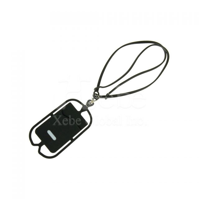 Multifunction silicone neck lanyard phone strap Custom silicone phone strap card holder 